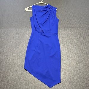Asymmetrical Elegant Blue Sleeveless Dress